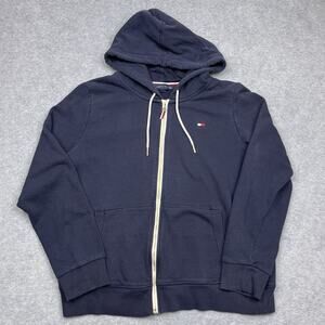 Tommy Hilfiger hooded sweatshirt blue full zip size large